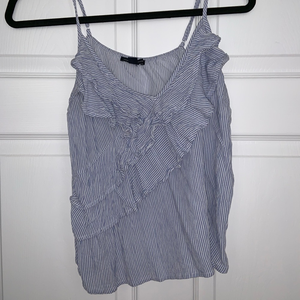 Blue and White Striped Tank